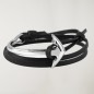 Leather Bracelet Black Curved Anchor