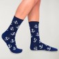 Women Socks Anchor Plot Navy