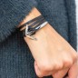 Bracelet en cuir noir Anchor Curvada