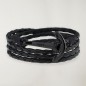 Schwarzes Lederarmband Schwarz Anker Hope