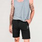 Graue shorts Schwarz Heat