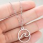 Necklace Unisex Silver Waves