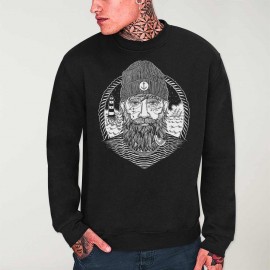 Sweatshirt Hombre Negra Dark Captain