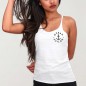 Camiseta de tirantes de Mujer Blanca Anchor Letters