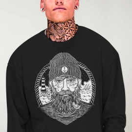 Sweatshirt Hombre Negra Dark Captain