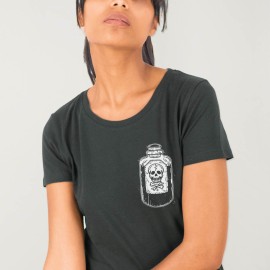 Camiseta de Mujer Plomo Drunk Skull Remastered