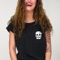 Women T-shirt Black Snake Skull