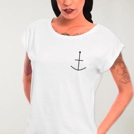 Maglietta Donna Bianca Abstract Anchor