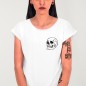 Women T-shirt White Skull Logo