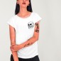 Women T-shirt White Skull Logo