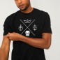 Men T-Shirt Black Line Cross