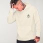 Hoodie Uomo Bianco Sporco Waves Anchor