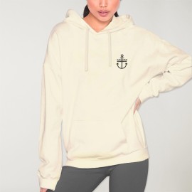 Sweat à capuche Femme Blanc Cassé Waves Anchor