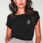 Camiseta de Mujer Negra Waves Anchor