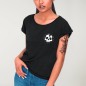 Women T-shirt Black Thunder Skull