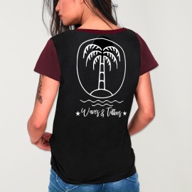 Women T-shirt Black Island Special Pocket