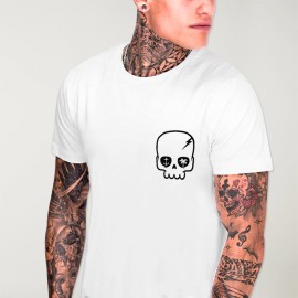 Men T-Shirt White Calavera