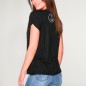 Camiseta de Mujer Negra Surfboard Skull