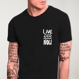 Camiseta de Hombre Negra Live Now