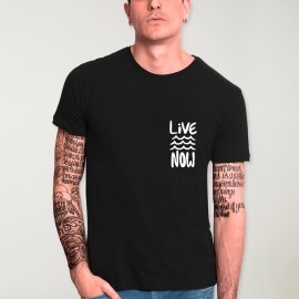 Men T-Shirt Black Live Now