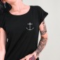 Women T-shirt Black Pipe Spot