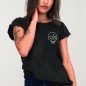 Camiseta de Mujer Negra Wanderer Skull