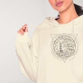 Women Hoodie Off White Geometric Lighthouse