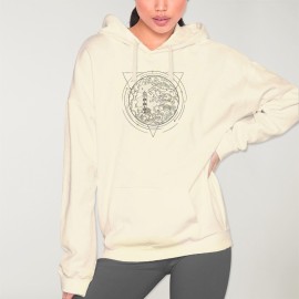 Hoodie Donna Bianco Sporco Geometric Lighthouse