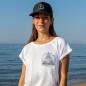 Women T-shirt White Storm Paper Ship