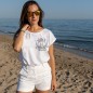 T-shirt Femme Blanc Ocean Octopus