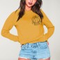 Women Sweatshirt Mustard Ocean Octopus