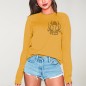 Women Sweatshirt Mustard Ocean Octopus