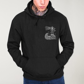 Men Hoodie Black Star Lighthouse