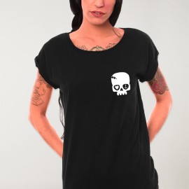 Maglietta Donna Nera Calavera