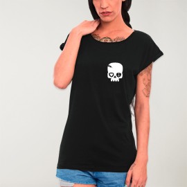 Maglietta Donna Nera Calavera