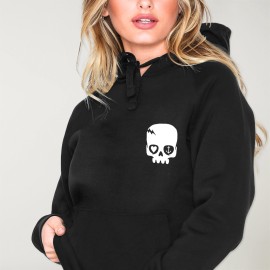 Women Hoodie Black Calavera