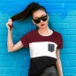 Women T-shirt Black Patch Special Pocket