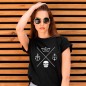 T-shirt Damen Schwarz Line Cross