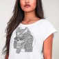 Women T-shirt White Tropical