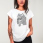 Women T-shirt White Tropical