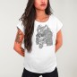 Women T-shirt White Tropical