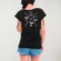 Women T-shirt Black Tropical