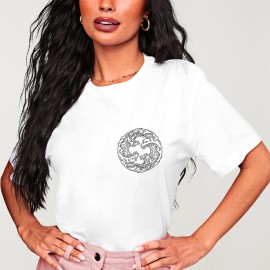 T-shirt Unisexe Blanc Wave Cercle