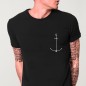 T-shirt Herren Schwarz Minimal Anchor