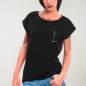 T-shirt Damen Schwarz Minimal Anchor