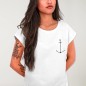 T-shirt Damen Weiß Minimal Anchor