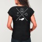 Women T-shirt Black Crossed Ideals