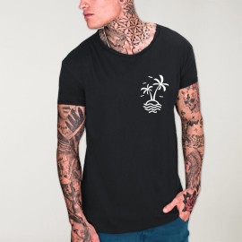 T-shirt Homme Encolure dégagée Noir Hello Beach