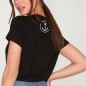 Women T-shirt Black Hello Beach