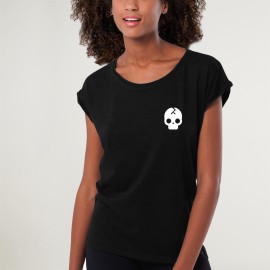 T-shirt Femme Noir Broken Skull